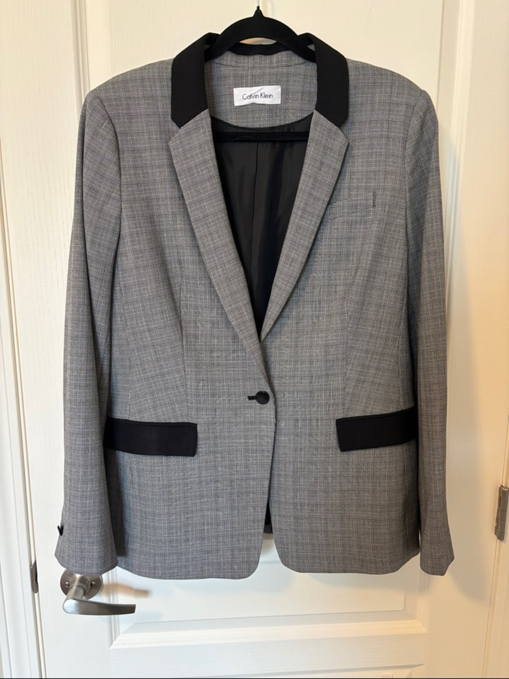 Calvin Klein Gray Blazer with Black Trim